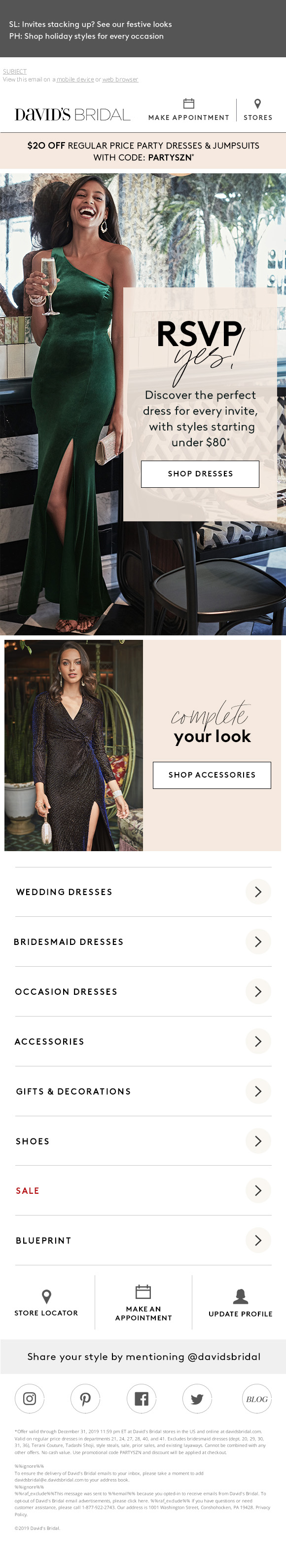 Special Occasion Email